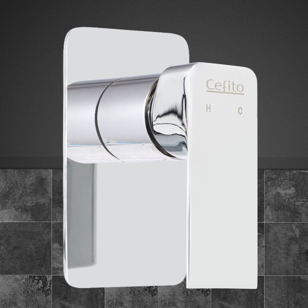 Shower Accessories: Cefito Shower Mixer Tap Wall Bath Taps Brass Hot Cold Basin Bathroom Chrome