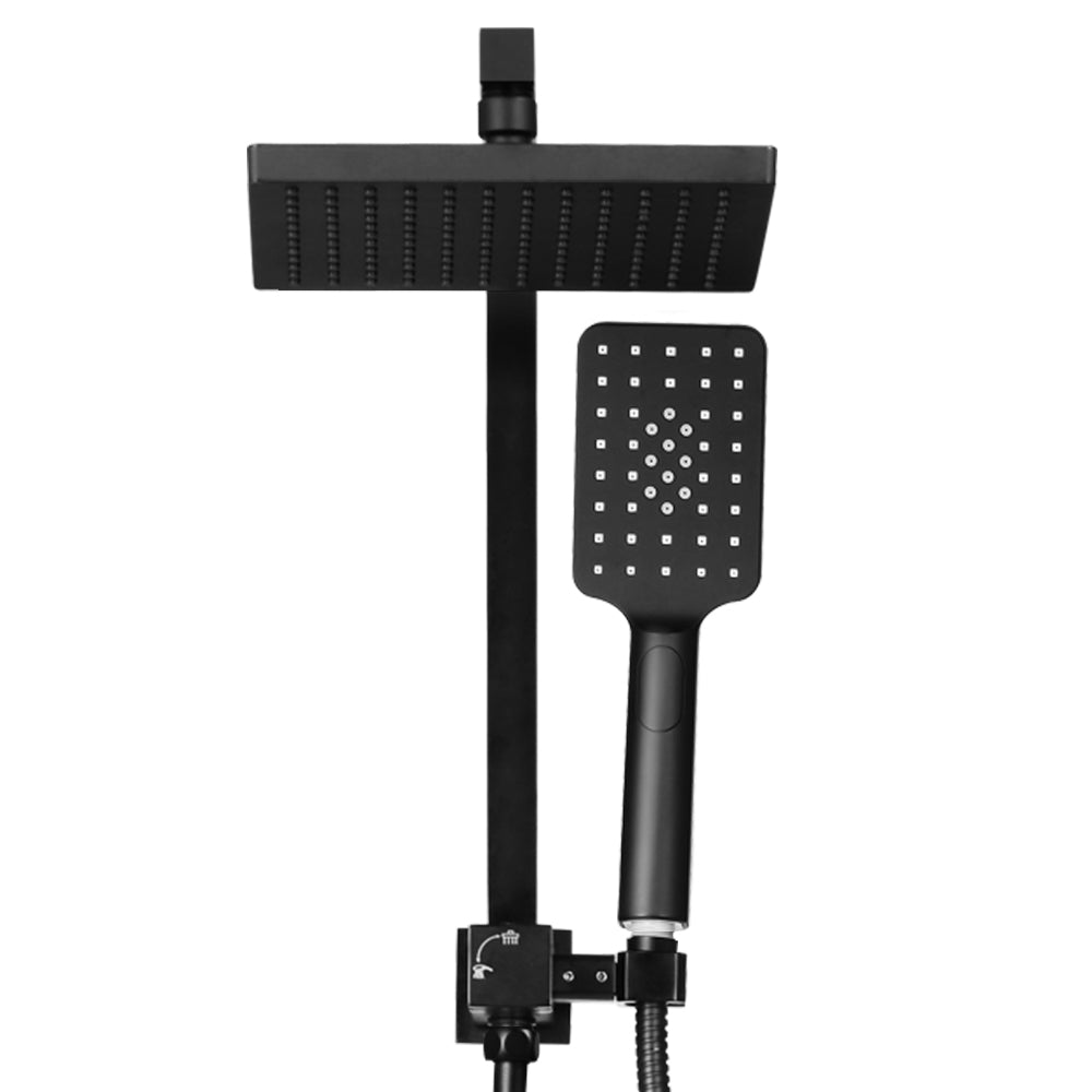 Shower Accessories: Cefito 8'' Rain Shower Head Set Handheld Square High Pressure Black
