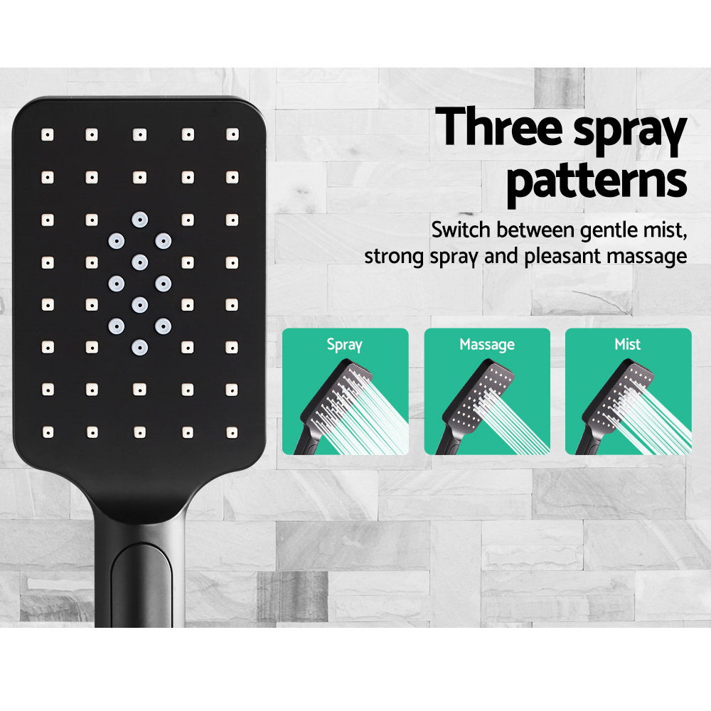 Shower Accessories: Cefito 8'' Rain Shower Head Set Handheld Square High Pressure Black