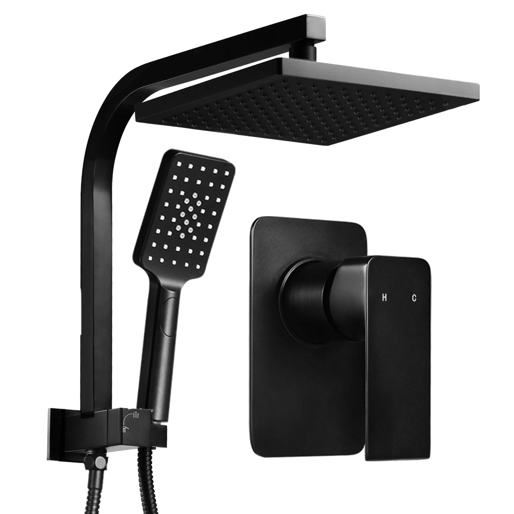 Shower Accessories: Cefito 8'' Rain Shower Head Set Handheld Square High Pressure Mixer Tap Black