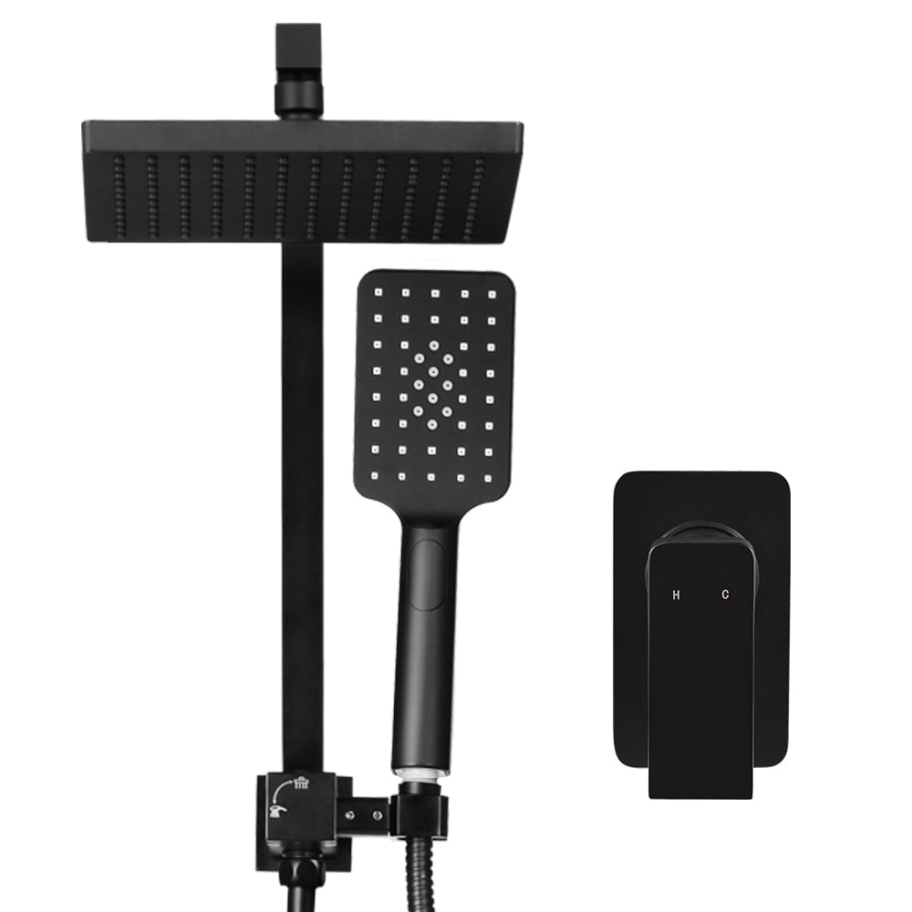 Shower Accessories: Cefito 8'' Rain Shower Head Set Handheld Square High Pressure Mixer Tap Black