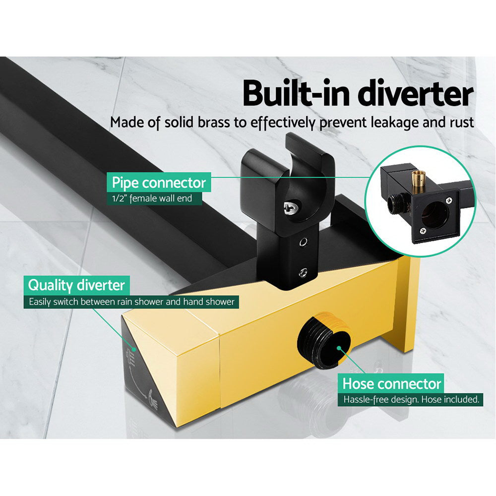 Shower Accessories: Cefito 8'' Rain Shower Head Set Handheld Square High Pressure Mixer Tap Black