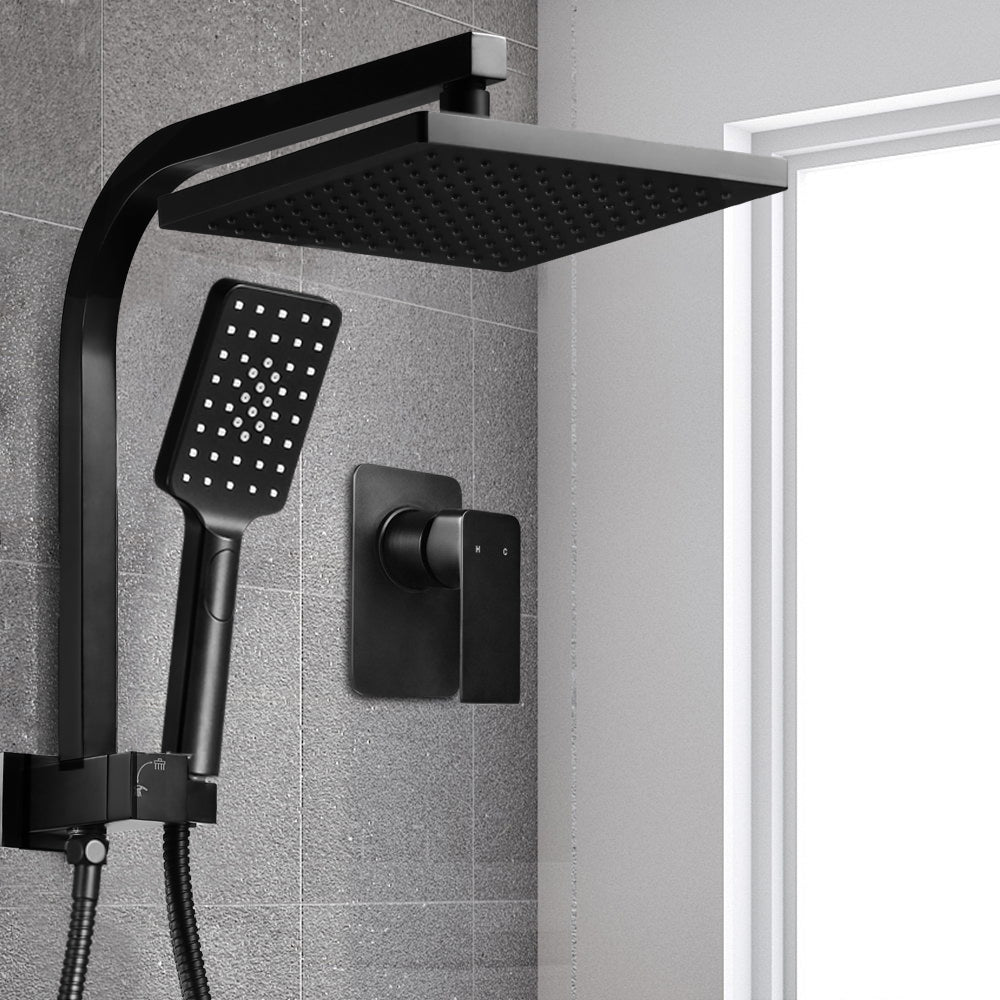 Shower Accessories: Cefito 8'' Rain Shower Head Set Handheld Square High Pressure Mixer Tap Black