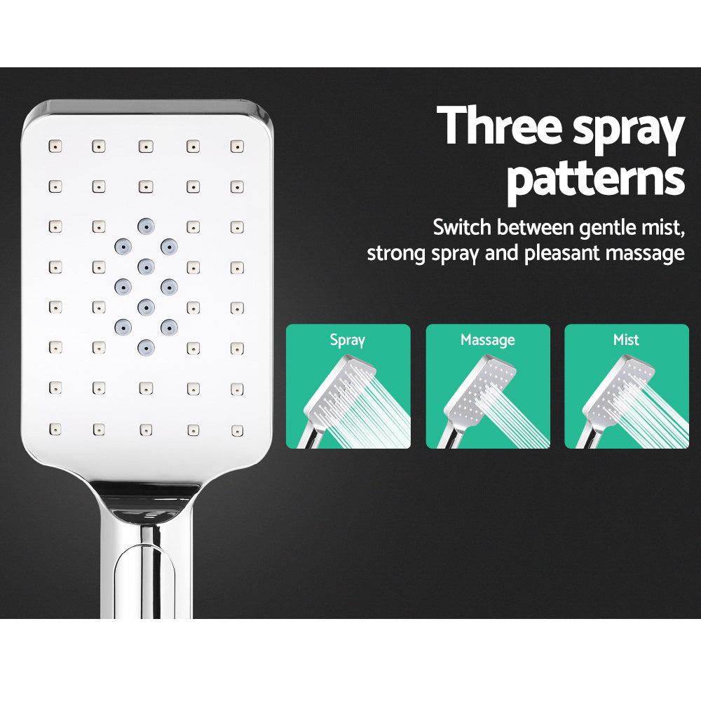 Shower Accessories: Cefito 8'' Rain Shower Head Set Handheld Square High Pressure Chrome