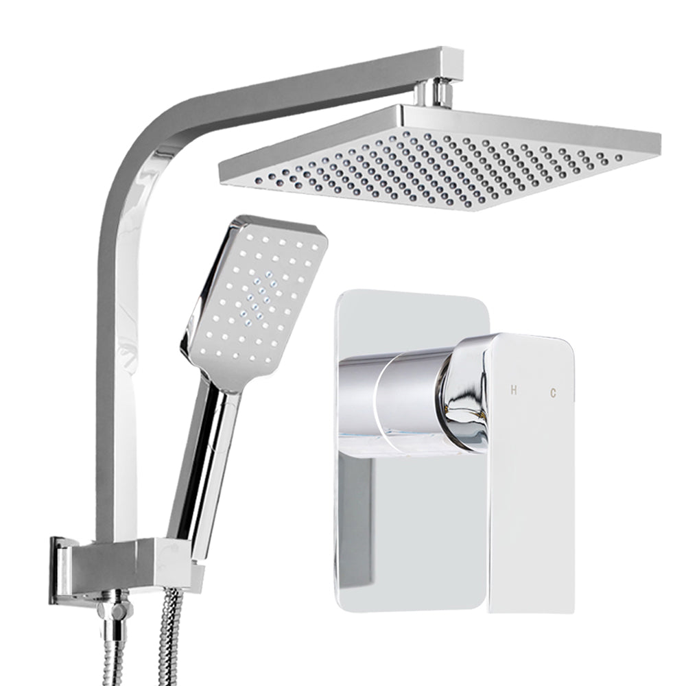 Shower Accessories: Cefito 8'' Rain Shower Head Set Handheld Square High Pressure Mixer Tap Chrome