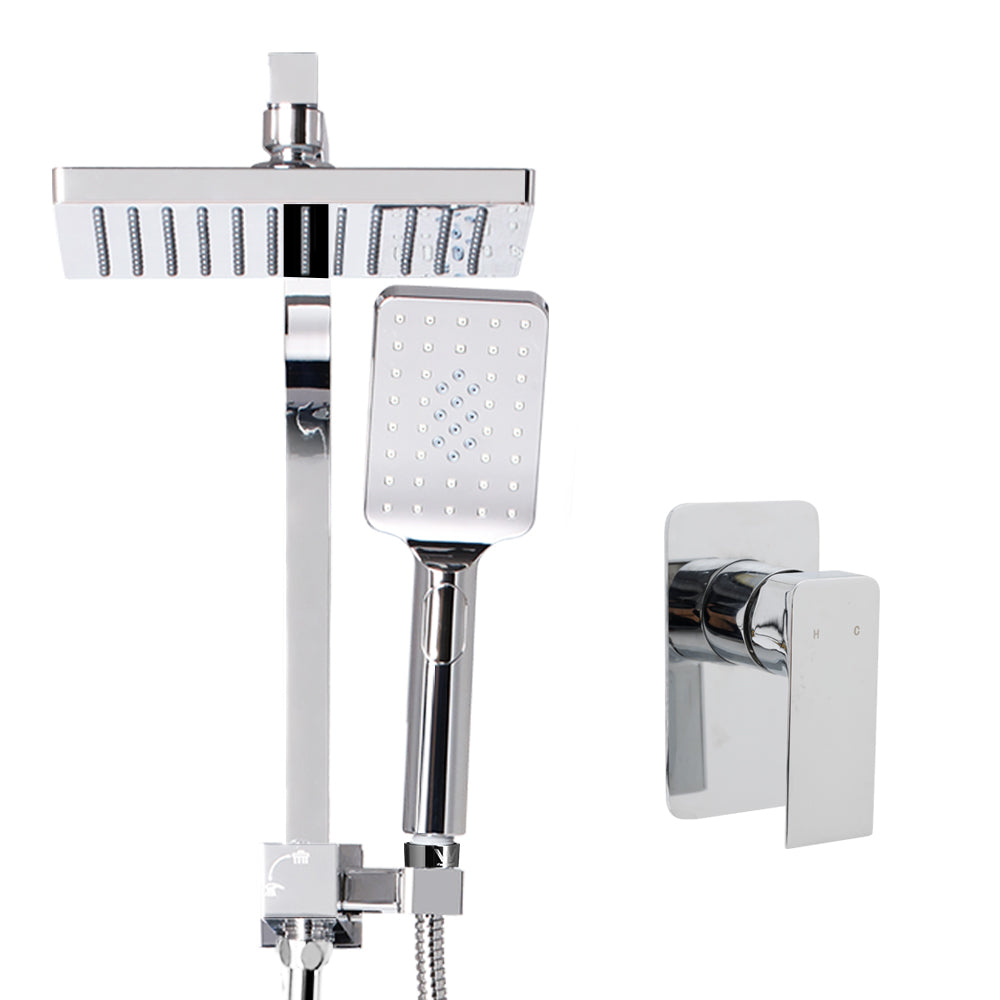 Shower Accessories: Cefito 8'' Rain Shower Head Set Handheld Square High Pressure Mixer Tap Chrome