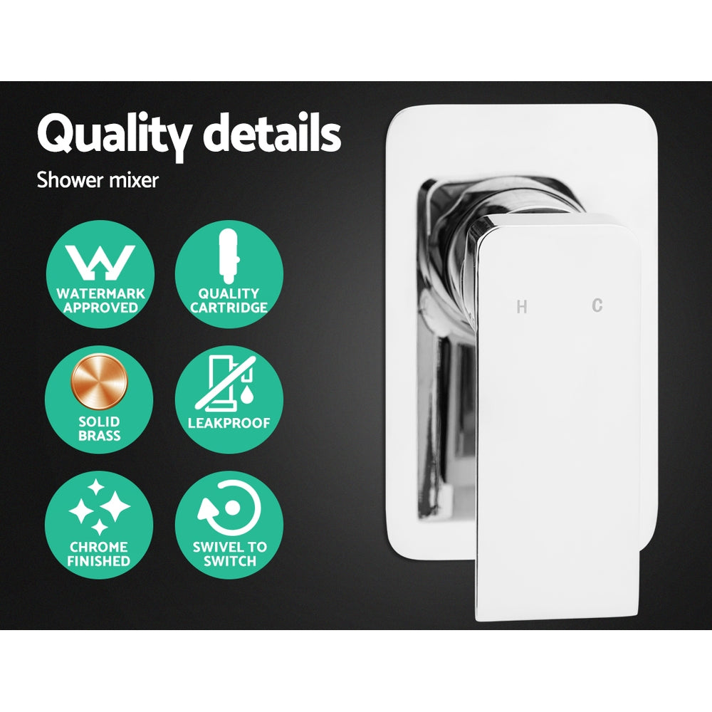 Shower Accessories: Cefito 8'' Rain Shower Head Set Handheld Square High Pressure Mixer Tap Chrome