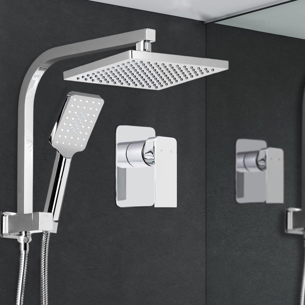 Shower Accessories: Cefito 8'' Rain Shower Head Set Handheld Square High Pressure Mixer Tap Chrome