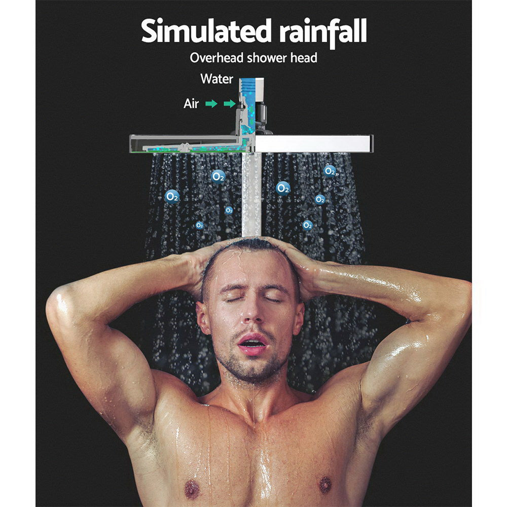 Shower Accessories: Cefito 8'' Rain Shower Head Set Handheld Square High Pressure wins Tap�Chrome