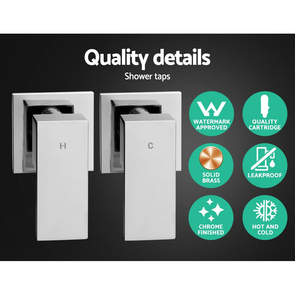Shower Accessories: Cefito 8'' Rain Shower Head Set Handheld Square High Pressure wins Tap�Chrome