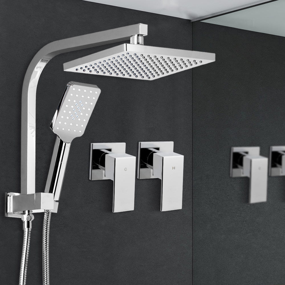 Shower Accessories: Cefito 8'' Rain Shower Head Set Handheld Square High Pressure wins Tap�Chrome