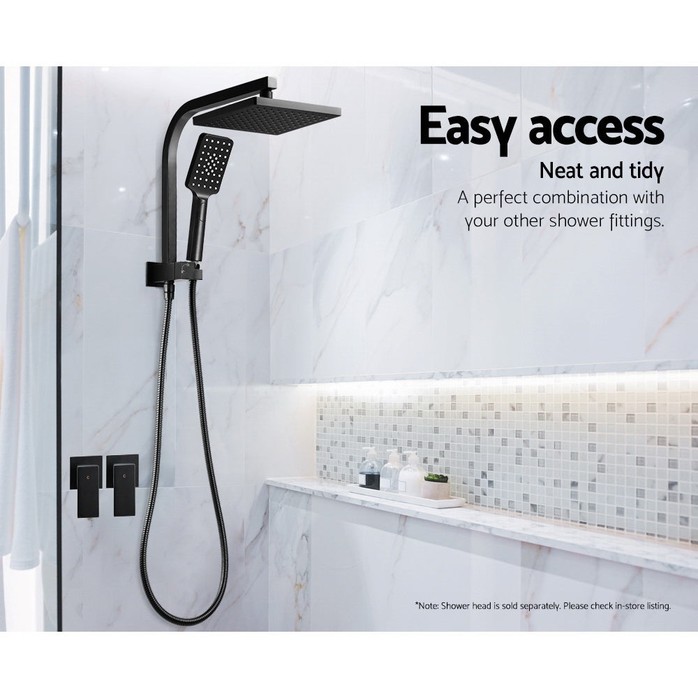 Shower Accessories: Cefito Shower Twins Tap Wall Bath Taps Brass Hot Cold Basin Bathroom Black