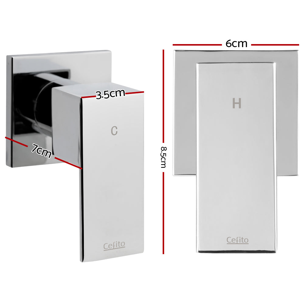 Shower Accessories: Cefito Shower Twins Tap Wall Bath Taps Brass Hot Cold Basin Bathroom Chrome