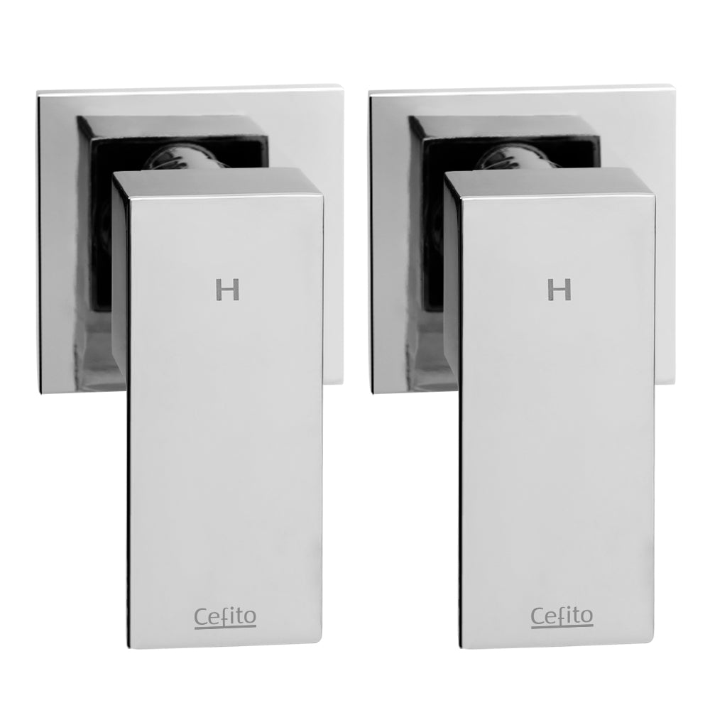 Shower Accessories: Cefito Shower Twins Tap Wall Bath Taps Brass Hot Cold Basin Bathroom Chrome