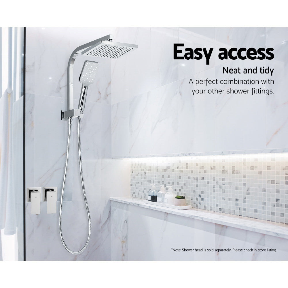 Shower Accessories: Cefito Shower Twins Tap Wall Bath Taps Brass Hot Cold Basin Bathroom Chrome