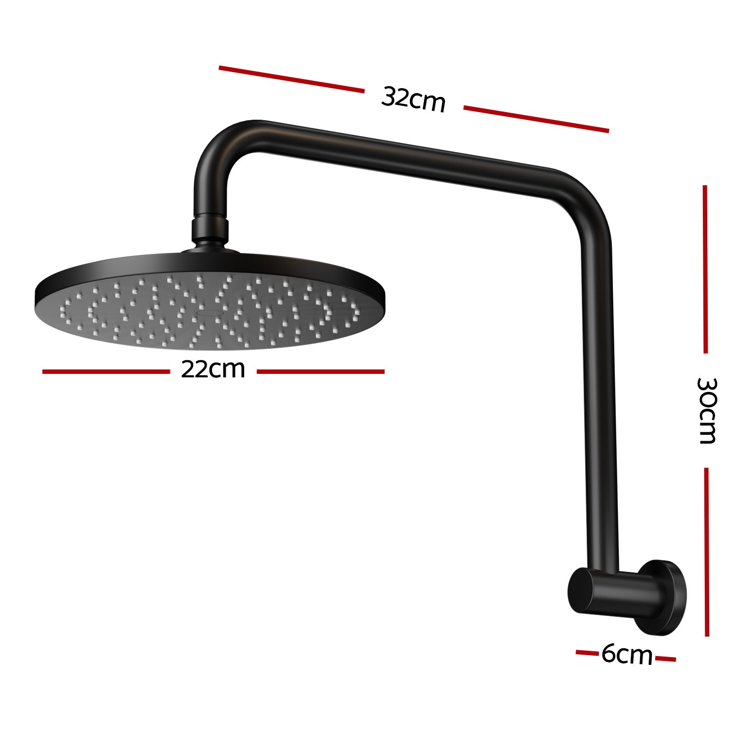 Shower Heads & Screens: 9'' Rain Shower Head Overhead High-pressure Swivel Black