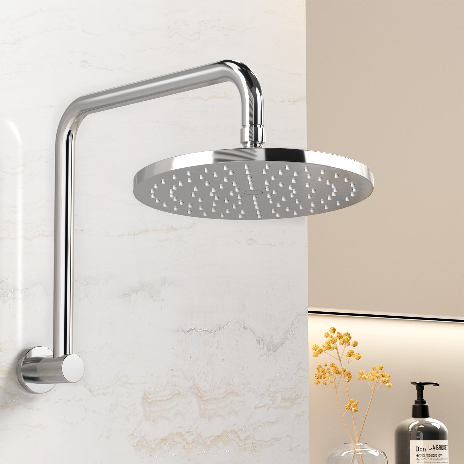 Shower Heads & Screens: 9'' Rain Shower Head Overhead High-pressure Swivel Chrome