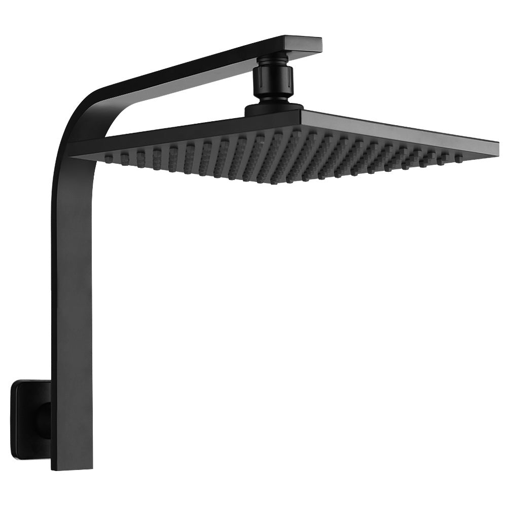 Shower Accessories: Cefito 8'' Rain Shower Head Wall Arm Square High Pressure Black