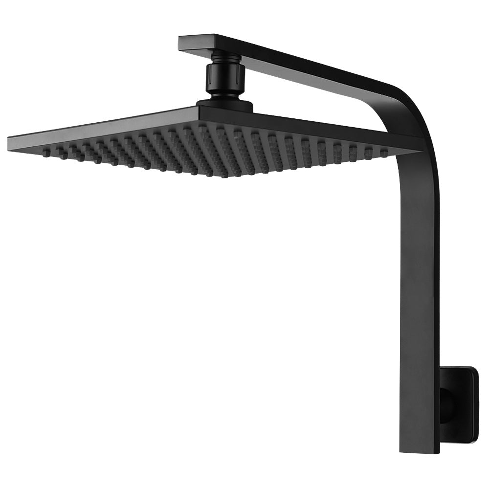 Shower Accessories: Cefito 8'' Rain Shower Head Wall Arm Square High Pressure Black
