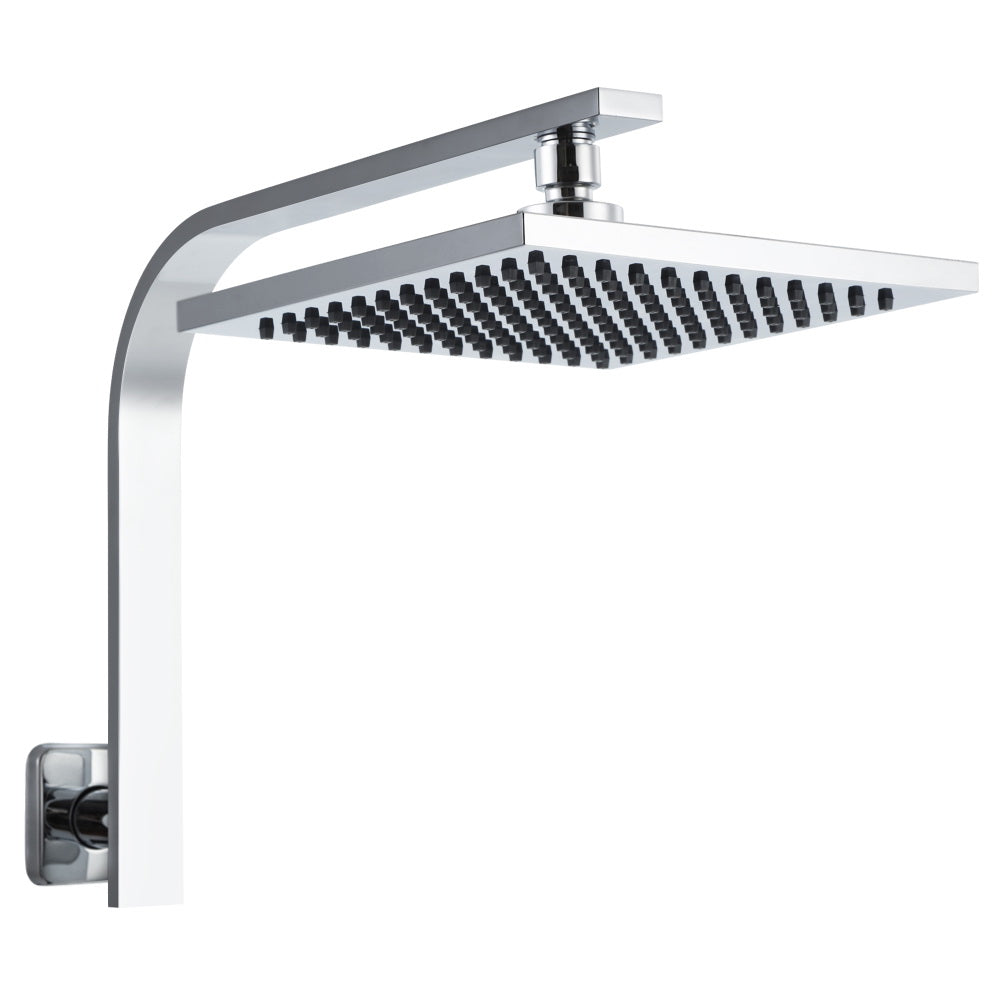 Shower Accessories: Cefito 8'' Rain Shower Head Wall Arm Square High Pressure Chrome