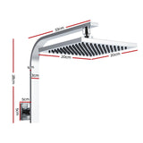 Shower Accessories: Cefito 8'' Rain Shower Head Wall Arm Square High Pressure Chrome