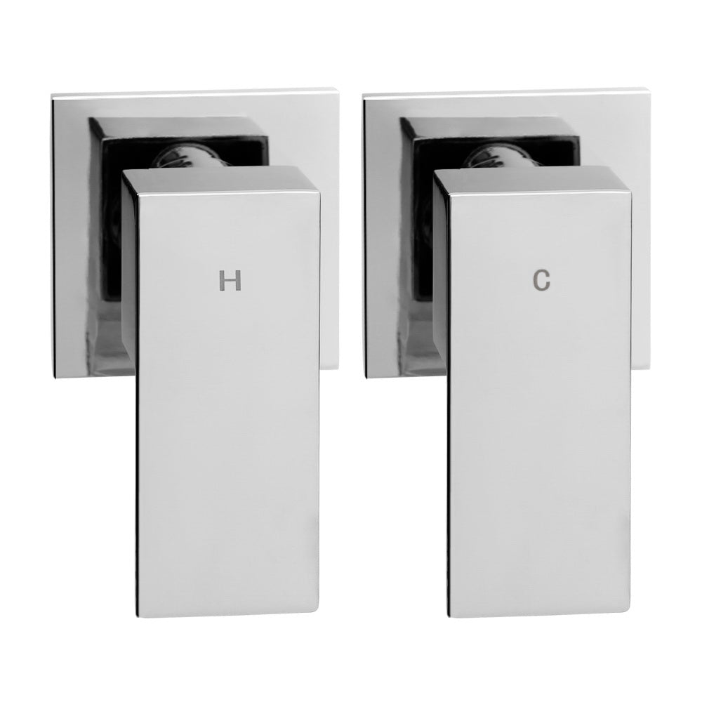 Shower Accessories: Cefito 8'' Rain Shower Head Wall Arm Square High Pressure Twins Tap Chrome