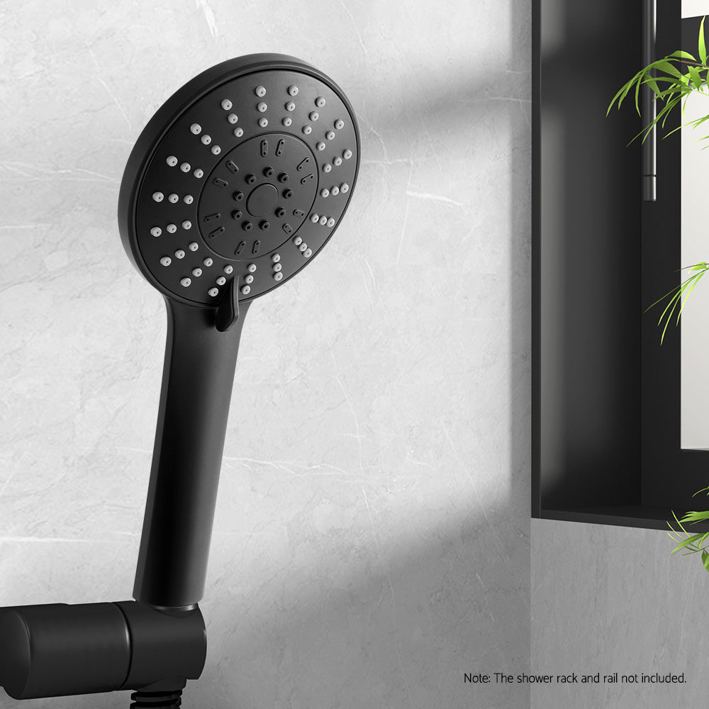 Shower Accessories: Handheld Shower Head 4.5" High Pressure 5 Modes Poweful Round Black