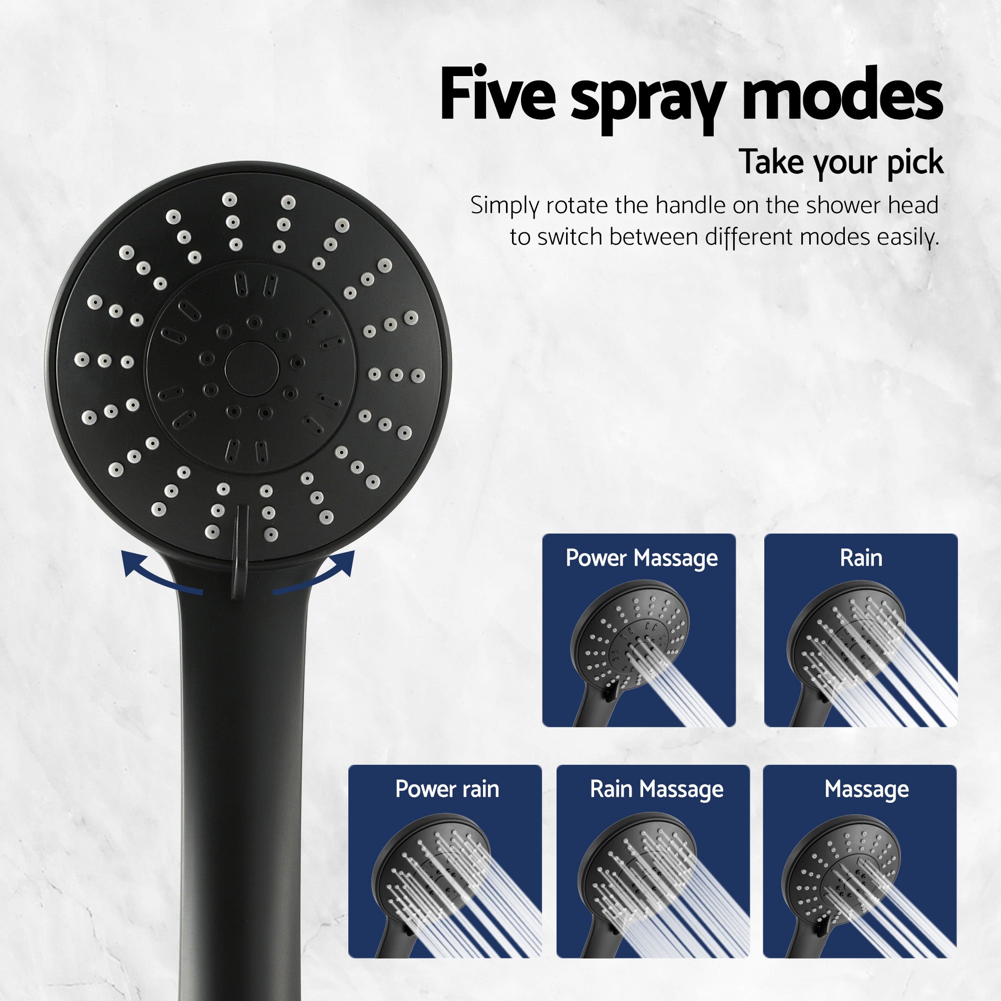 Cefito 4.5" Handheld Shower Head Round with Wall Bathroom Mixer