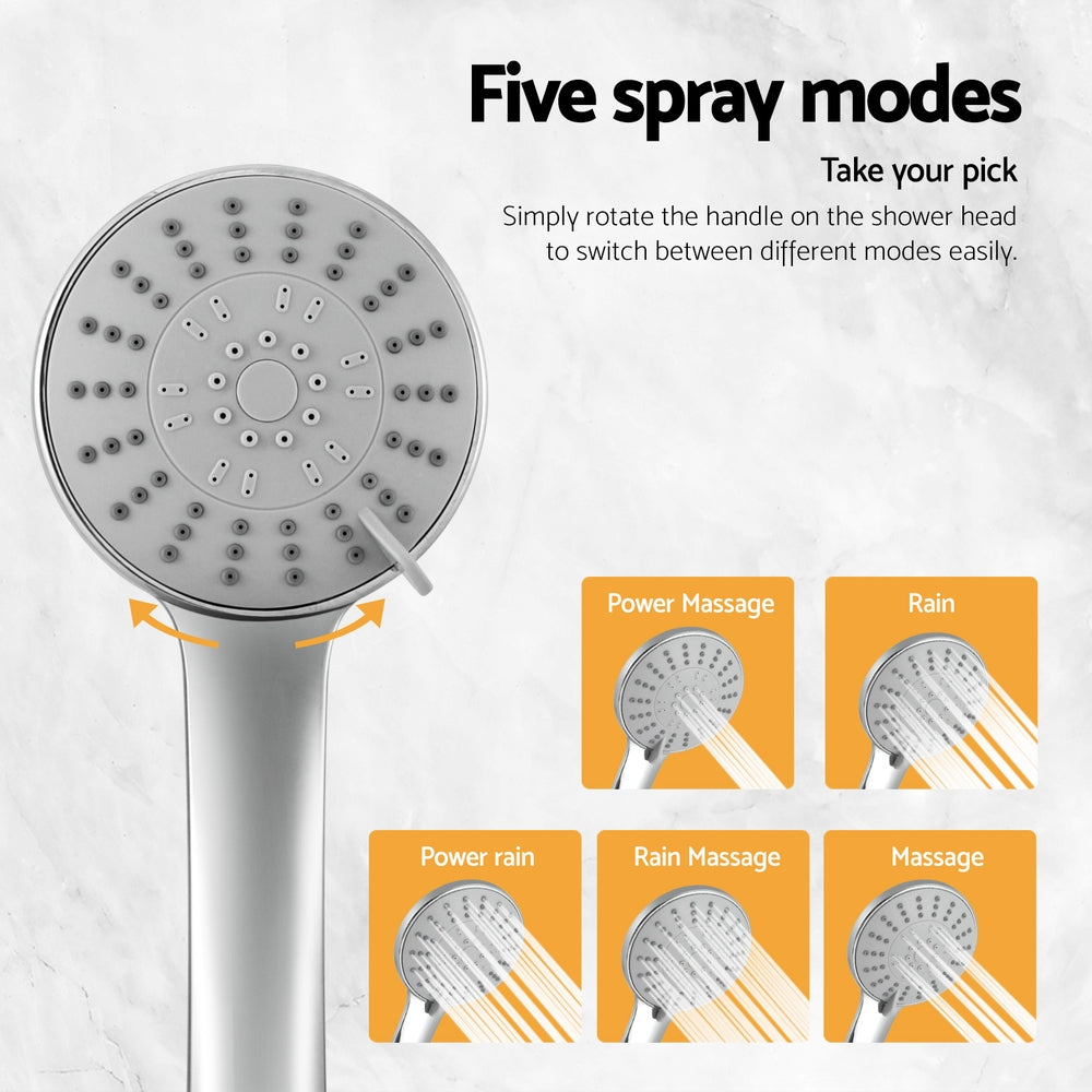 Shower Accessories: Handheld Shower Head 4.5" High Pressure 5 Modes Poweful Round Chrome
