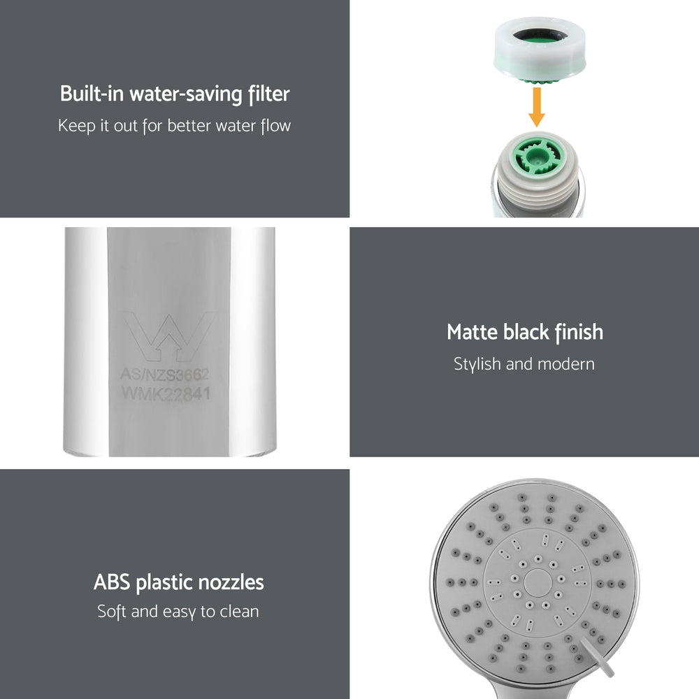 Shower Accessories: Handheld Shower Head 4.5" High Pressure 5 Modes Poweful Round Chrome