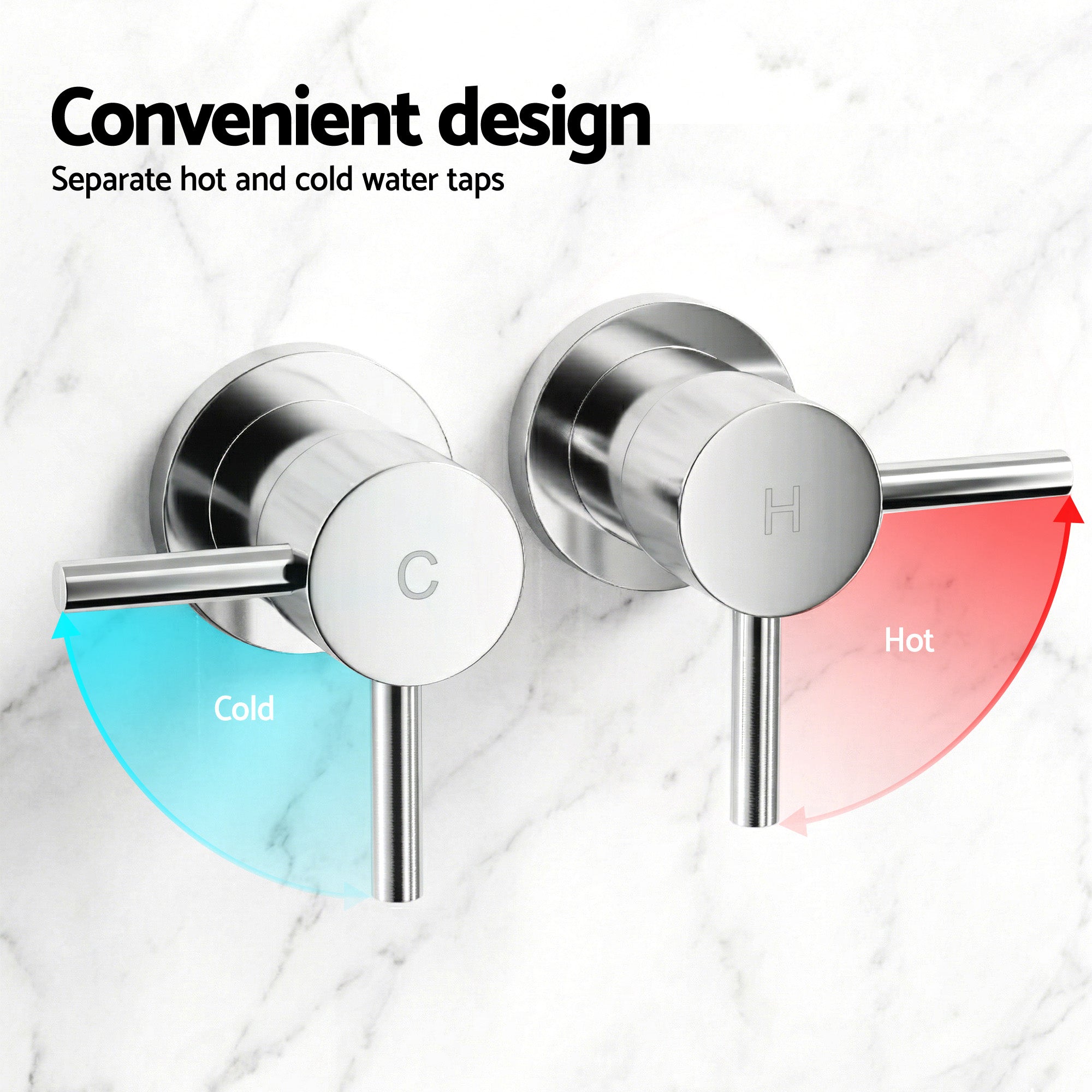 Cefito 4.5" Handheld Shower Head Round with Wall Twin Swivel Bathroom Tap Silver