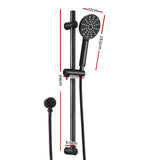Shower Accessories: Handheld Shower Head Wall Holder 4.7'' High Pressure Adjustable 3 Modes Black