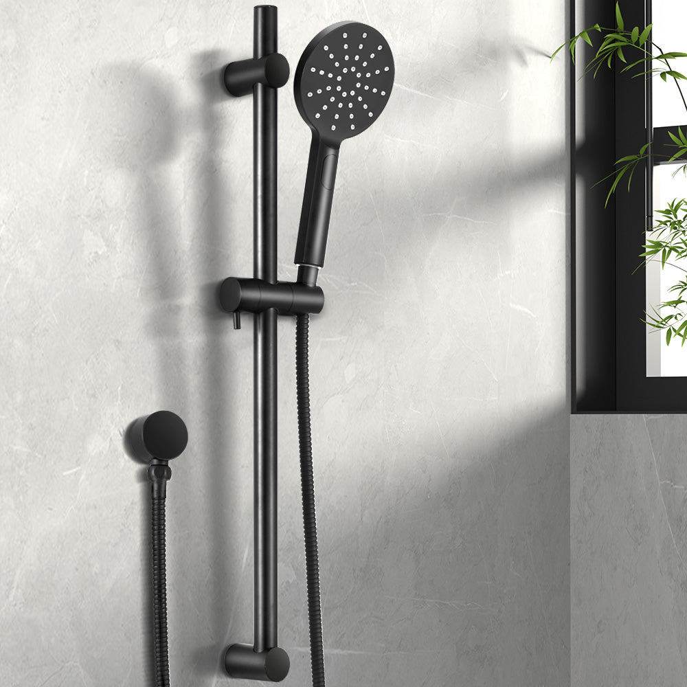 Shower Accessories: Handheld Shower Head Wall Holder 4.7'' High Pressure Adjustable 3 Modes Black
