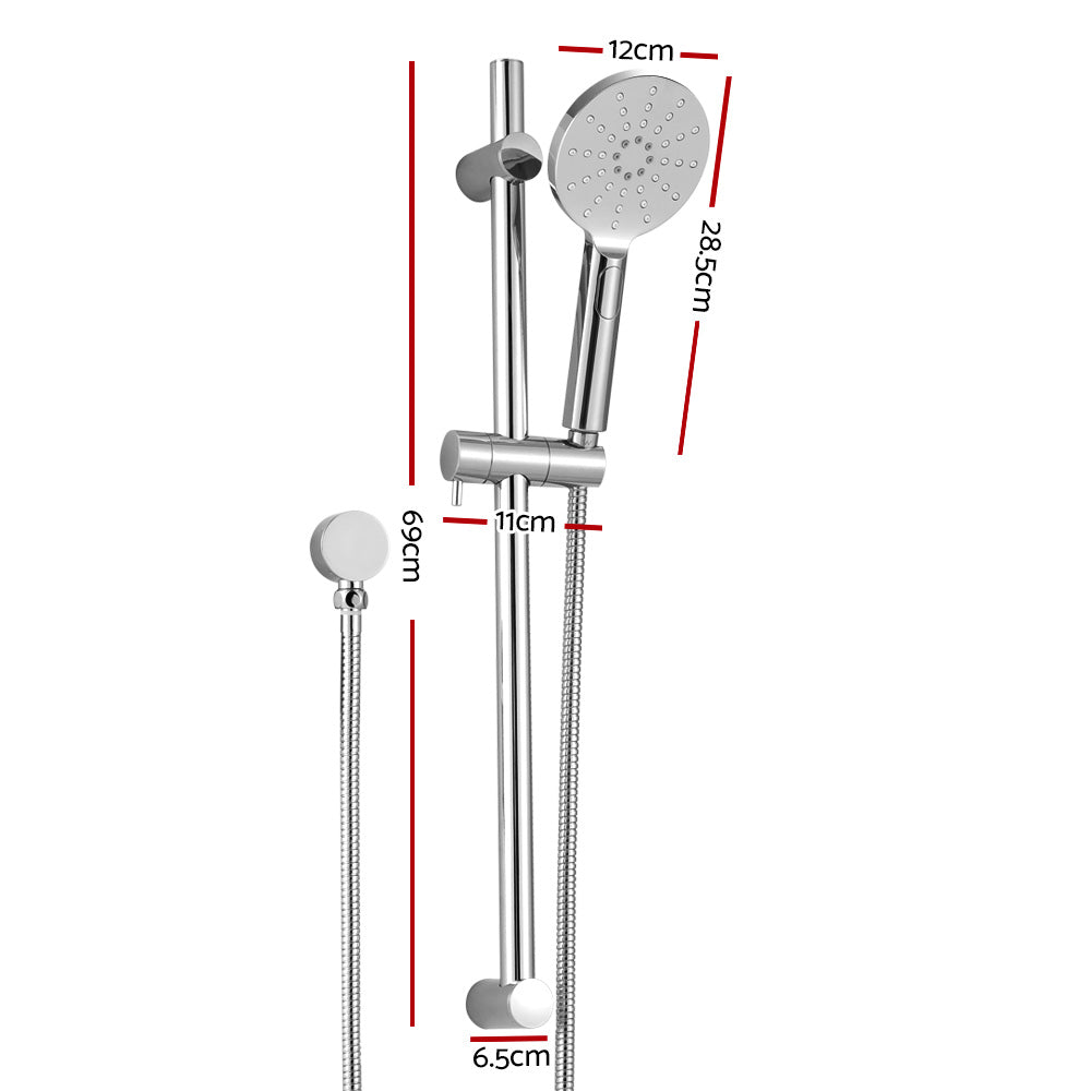 Shower Heads & Screens: Handheld Shower Head Wall Holder 4.7'' High Pressure Adjustable 3 Modes Chrome