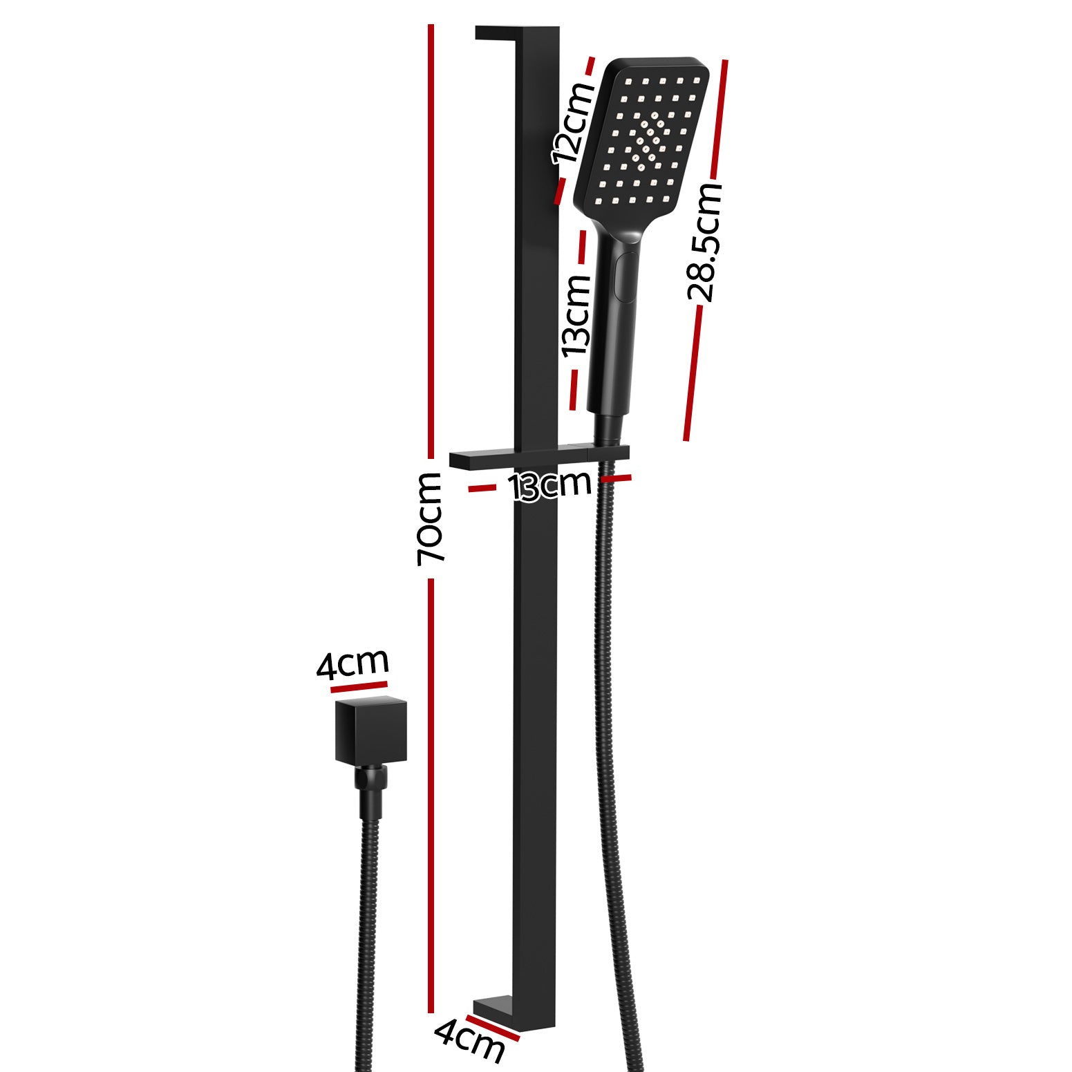 Shower Accessories: Handheld Shower Head Set 3.1'' High Pressure Black