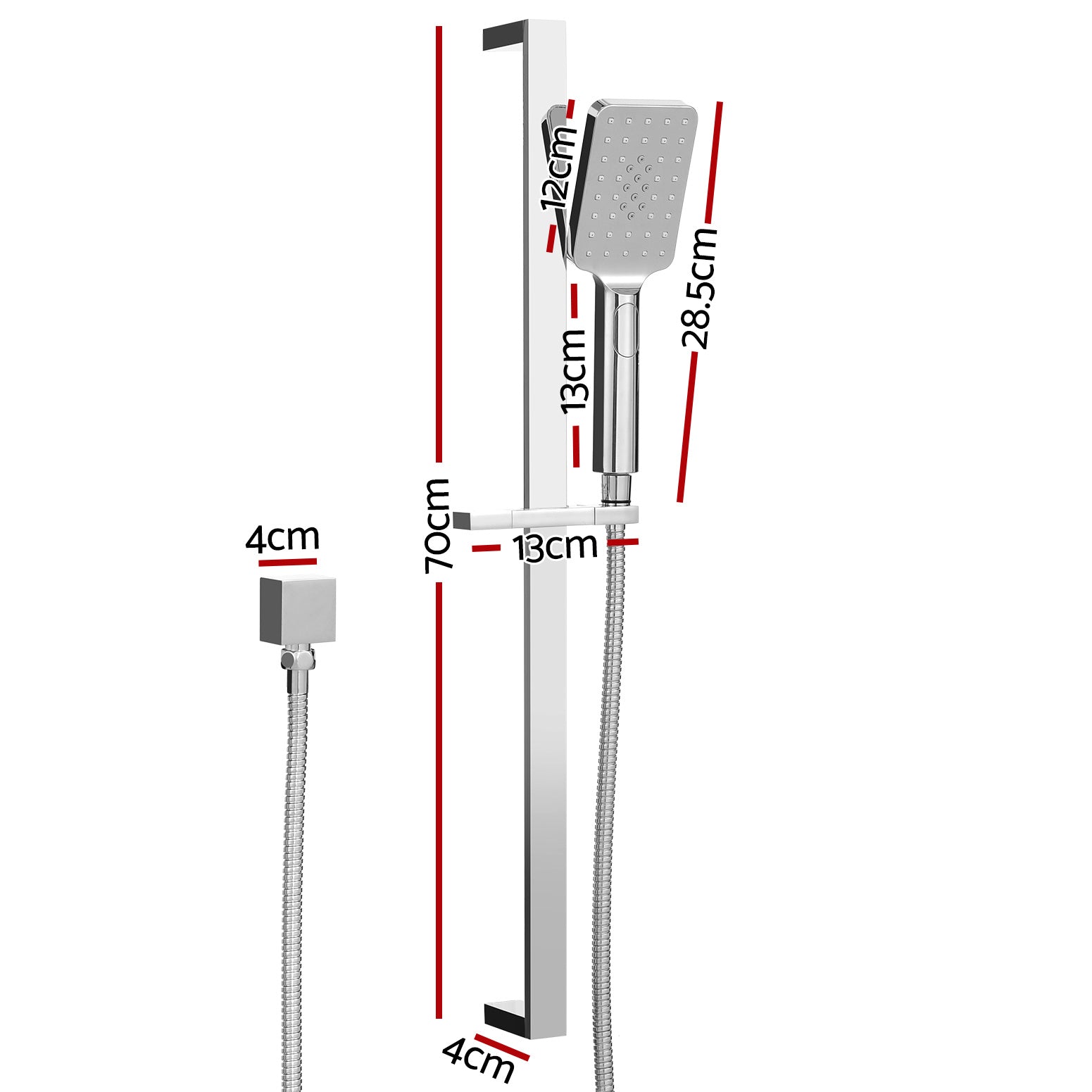 Shower Accessories: Handheld Shower Head Set 3.1'' High Pressure Silver