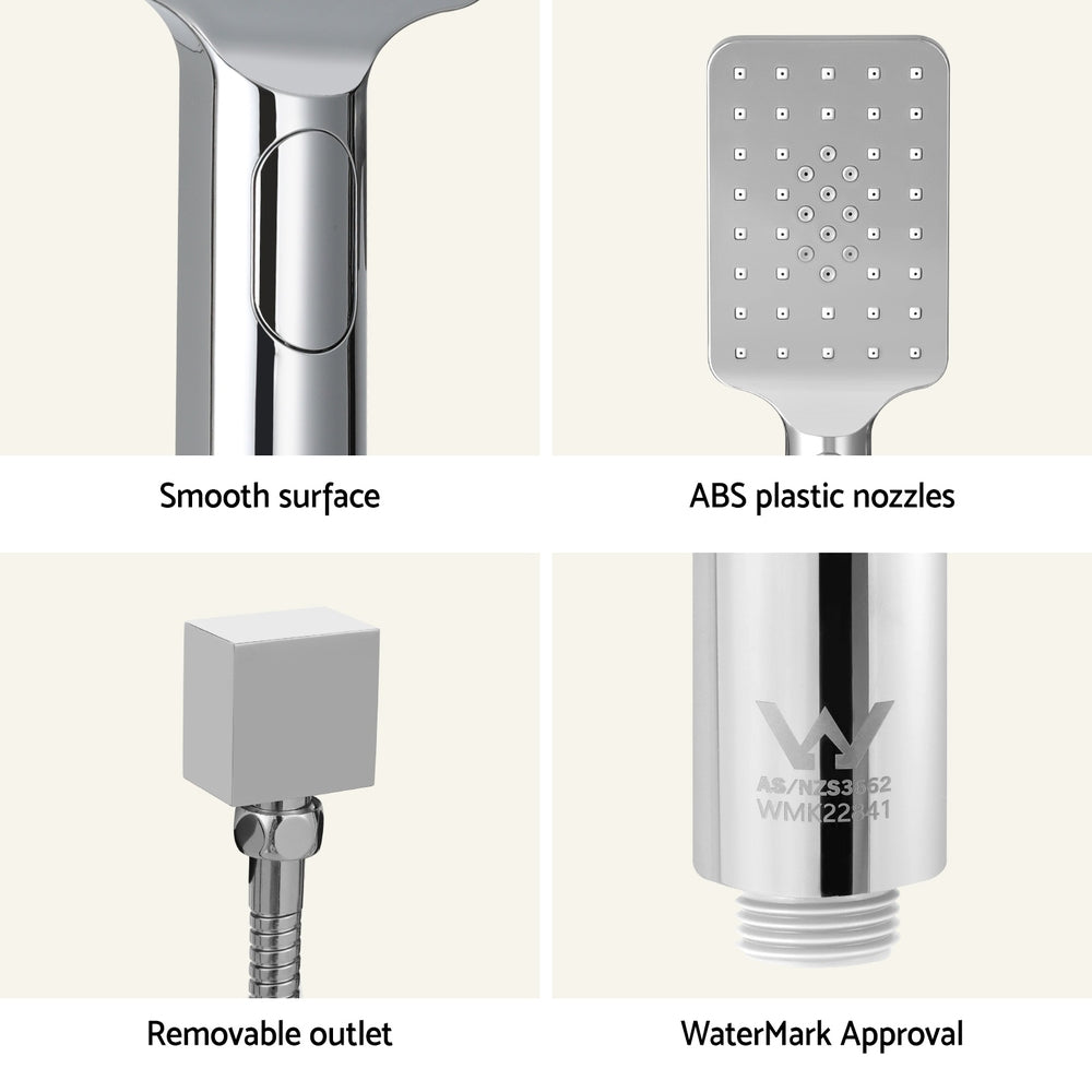 Shower Accessories: Handheld Shower Head Set 3.1'' High Pressure Silver