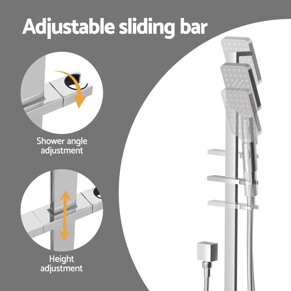 Shower Accessories: Handheld Shower Head Set 3.1'' High Pressure Silver