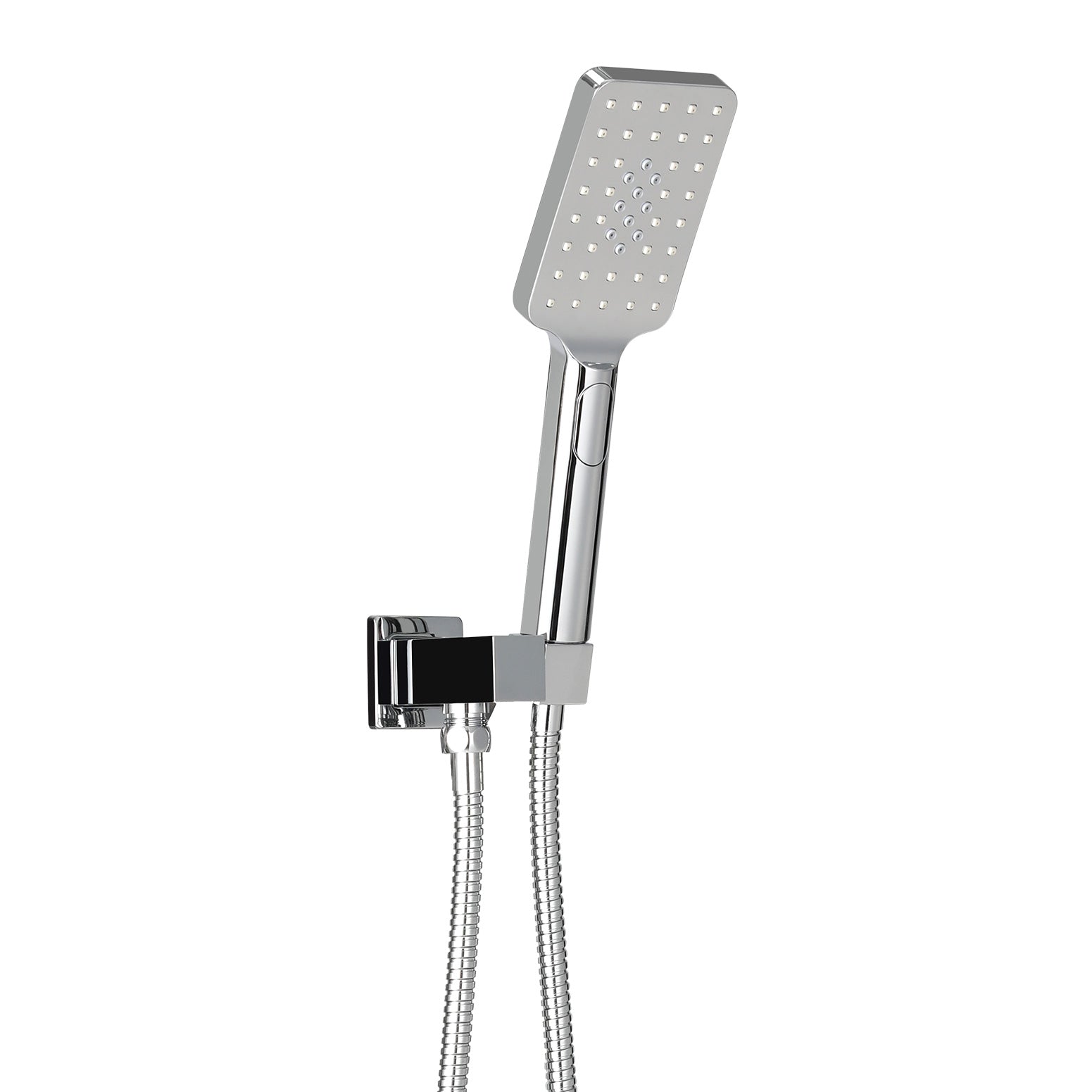 Shower Heads & Screens: Handheld Shower Head Holder 3.1'' High Pressure Silver