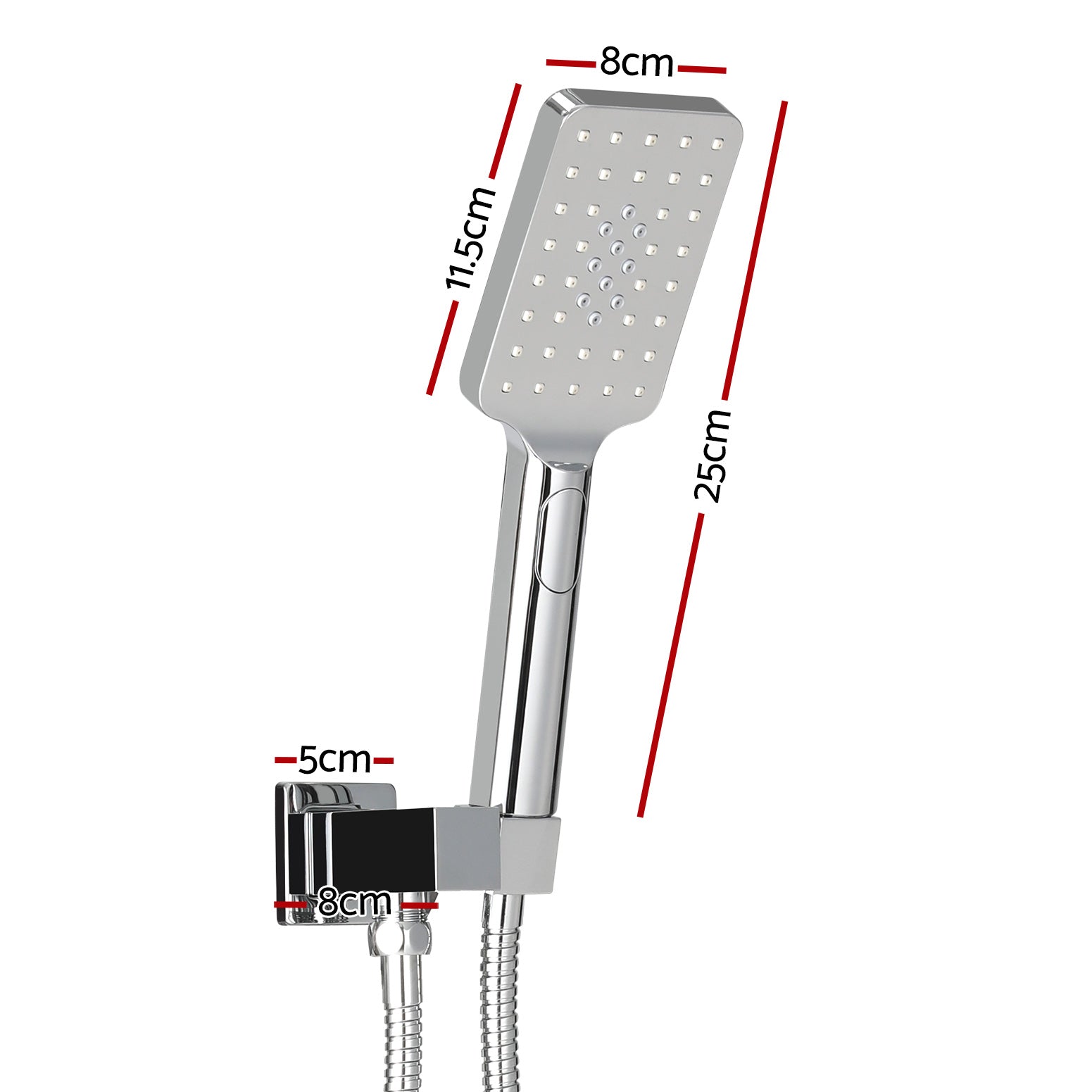 Shower Heads & Screens: Handheld Shower Head Holder 3.1'' High Pressure Silver