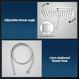 Shower Heads & Screens: 12" Rain Shower Head Set with 3-Mode Handheld Brass High Pressure WELS Chrome