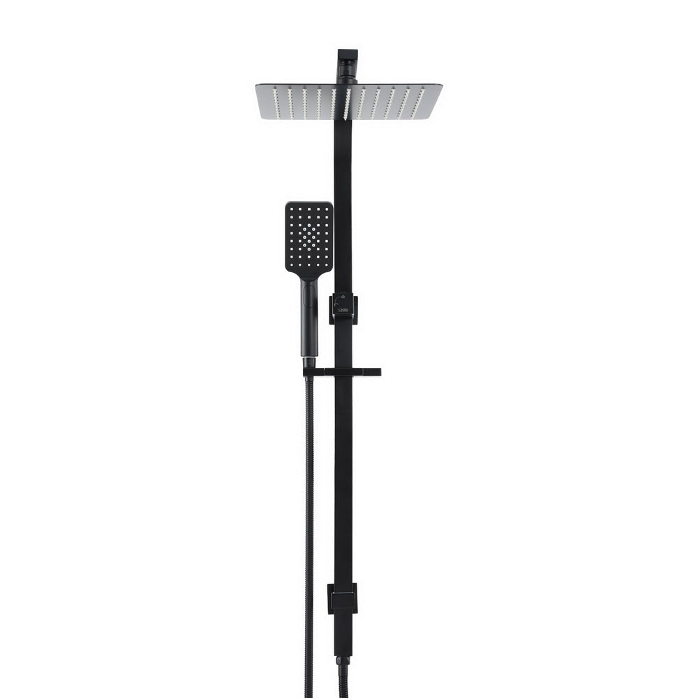 Shower Heads & Screens: 10'' Rain Shower Head Set Handheld Square High Pressure Black