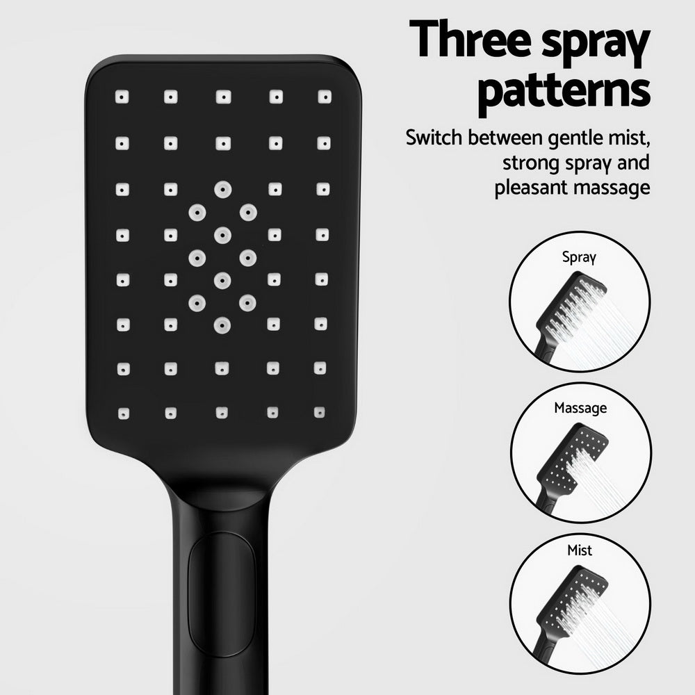 Shower Heads & Screens: 10'' Rain Shower Head Set Handheld Square High Pressure Black