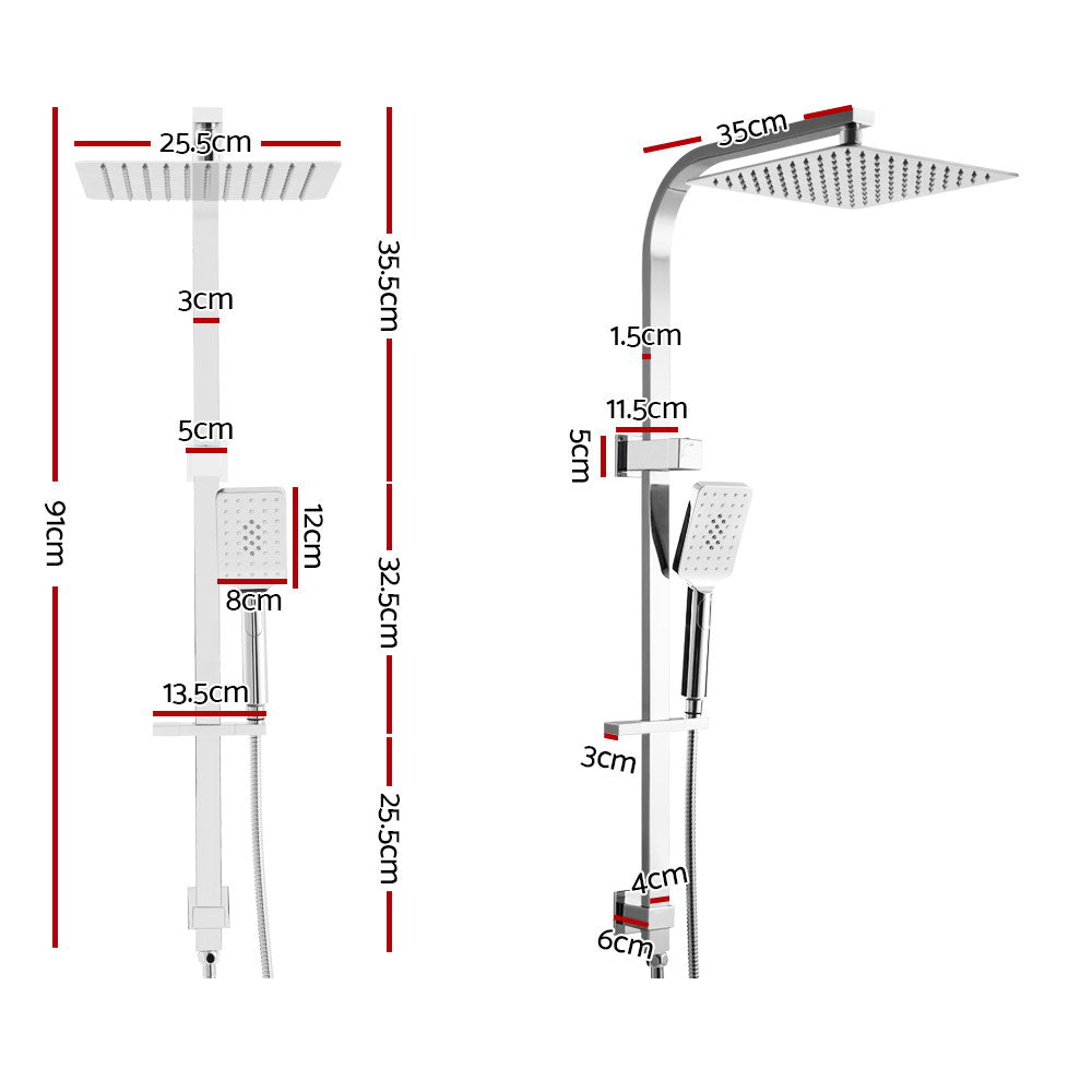 Shower Heads & Screens: Cefito 10'' Rain Shower Head Set Handheld Square High Pressure Chrome