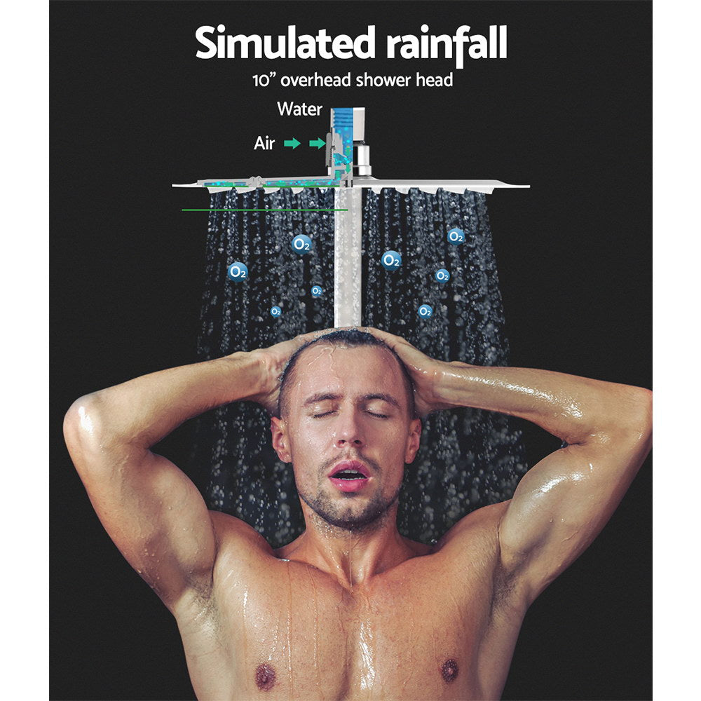 Shower Heads & Screens: Cefito 10'' Rain Shower Head Set Handheld Square High Pressure Chrome