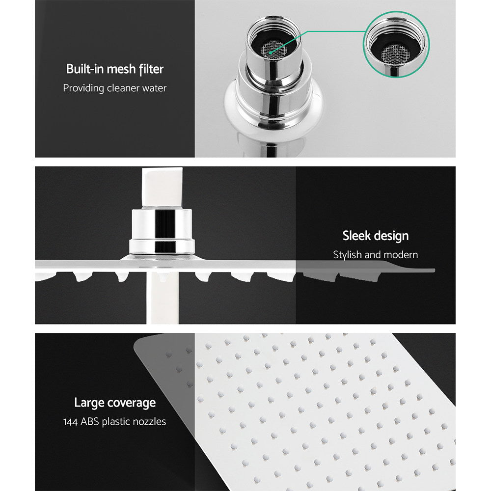 Shower Heads & Screens: Cefito 10'' Rain Shower Head Set Handheld Square High Pressure Chrome