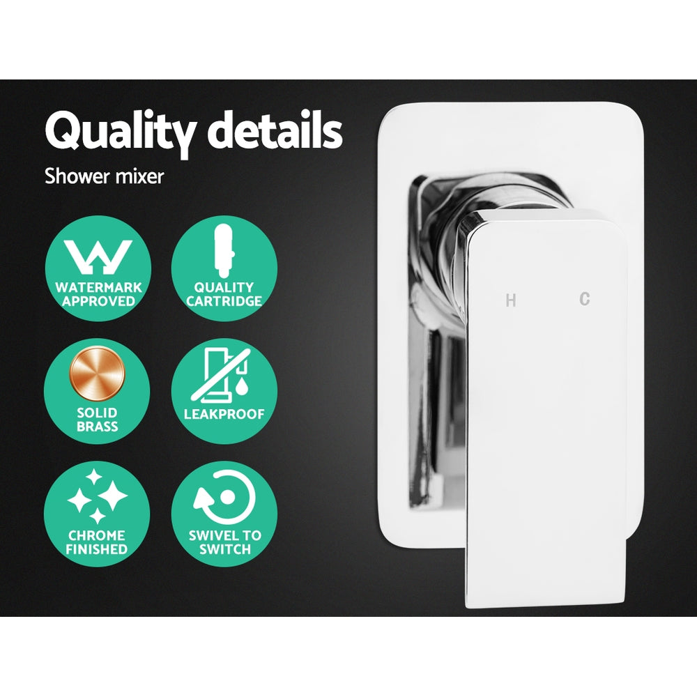 Shower Accessories: Cefito 10'' Rain Shower Head Set Handheld Square High Pressure Mixer Tap Chrome