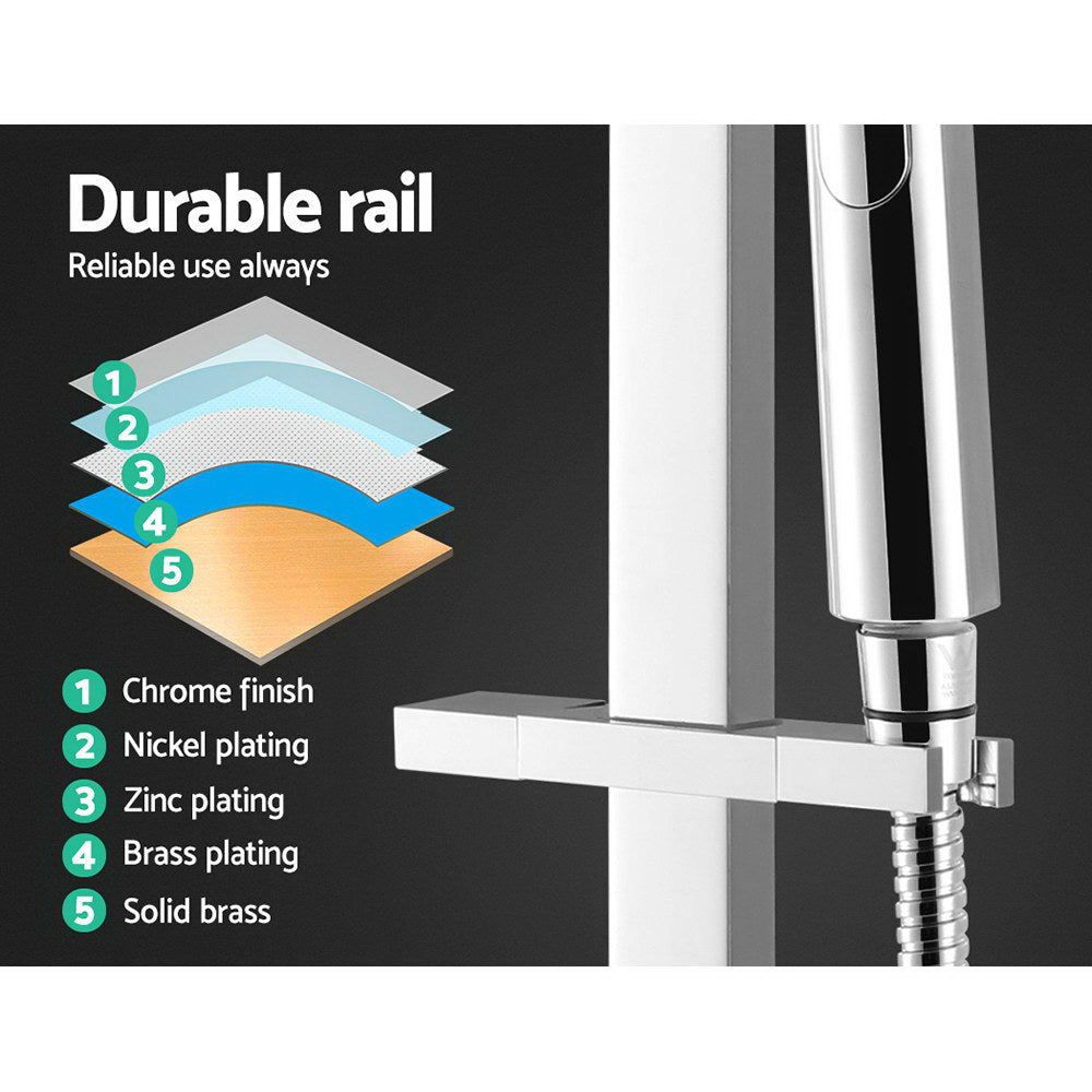 Shower Accessories: Cefito 10'' Rain Shower Head Set Handheld Square High Pressure Twins Tap Chrome