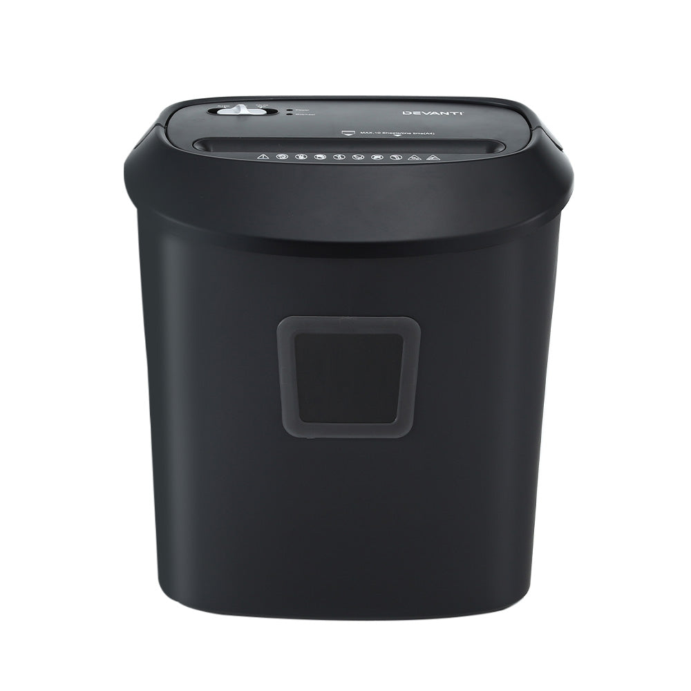 Printers & Accessories: Devanti Electric Paper Shredder for Home Office 10 A4 Paper Sheet Cross-Cut Paper