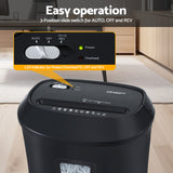 Devanti Electric Paper Shredder for Home Office 10 A4 Paper Sheet Cross-Cut Paper